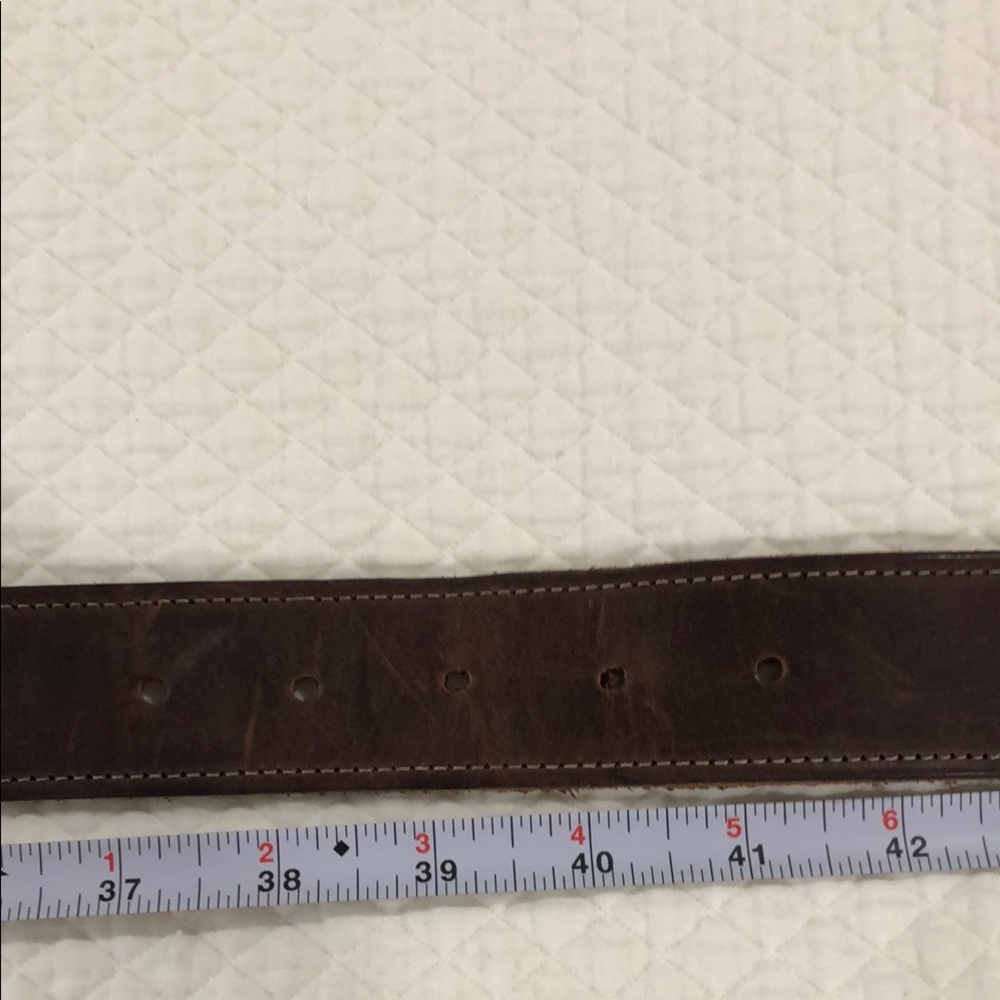 Mens Brushy Creek 1.50”Wide Leather Nylon Multicolored Woven Belt Size 40 - Picture 9 of 16
